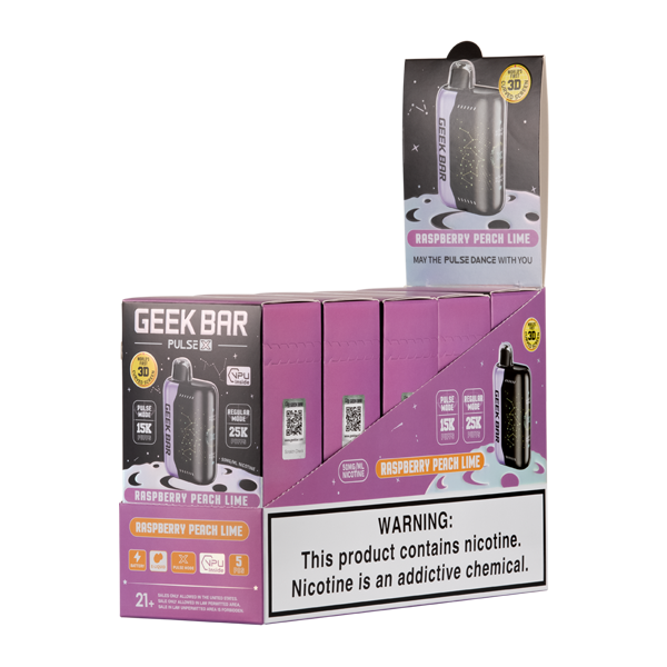 Geek Bar Pulse X Raspberry Peach Lime 25k 5 Pack